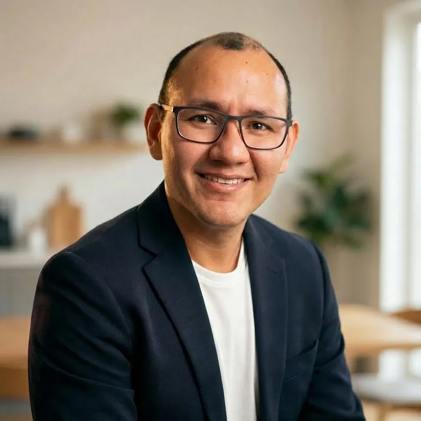Byron Fabrizio, smiling, in a navy blazer